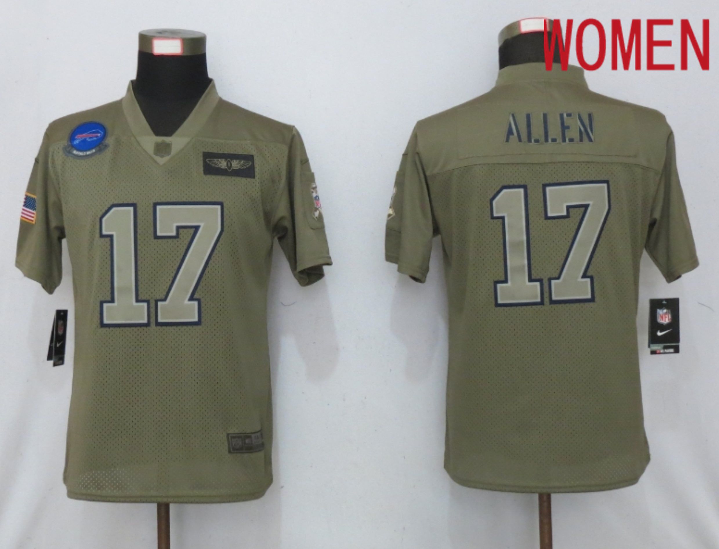 Women Buffalo Bills #17 Allen Nike Camo Salute to Service Playe Nike NFL Jersey
